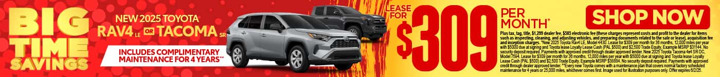 2025 Rav4 LE or 2025 Tacoma SR 