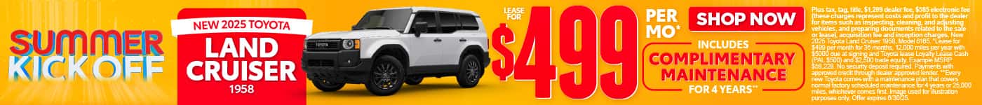 New 2025 Toyota Land Cruiser 1958 Lease for $499 Per month*