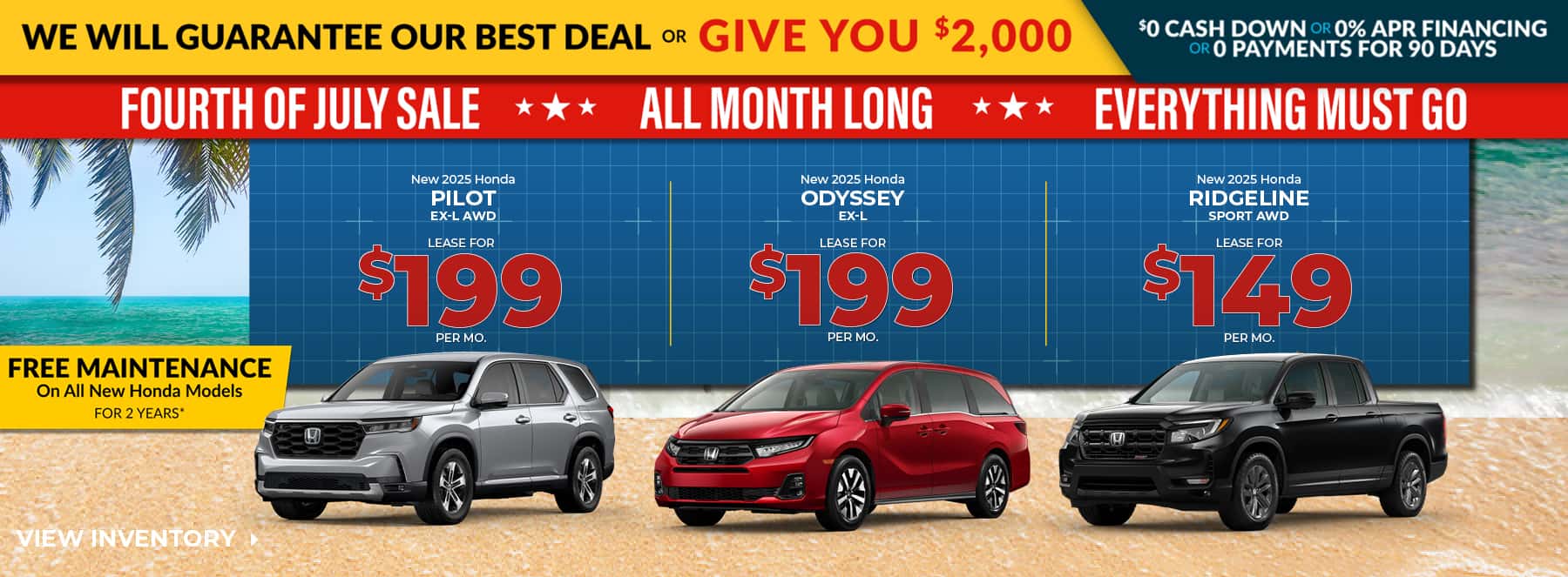 We Will Guarantee Our Best Deal - Pilot - Odyssey - Ridgeline