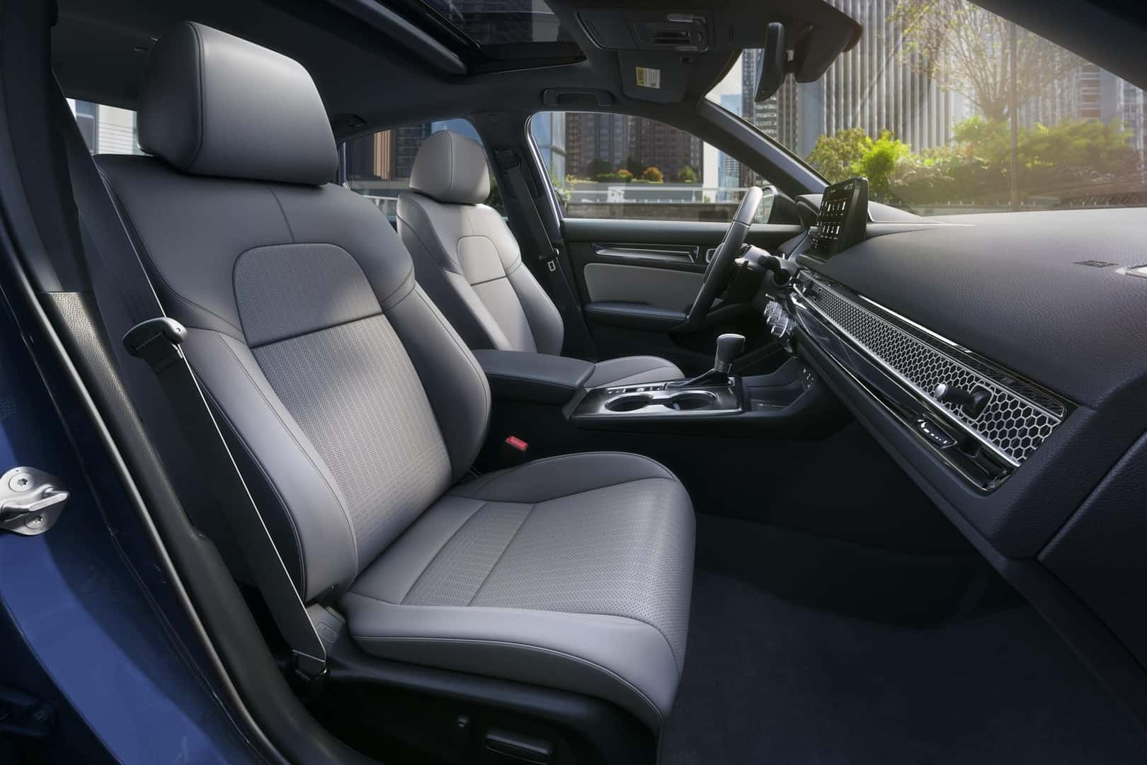 2027 Honda Civic Sedan Sport Touring Hybrid leather-trimmed front seats
