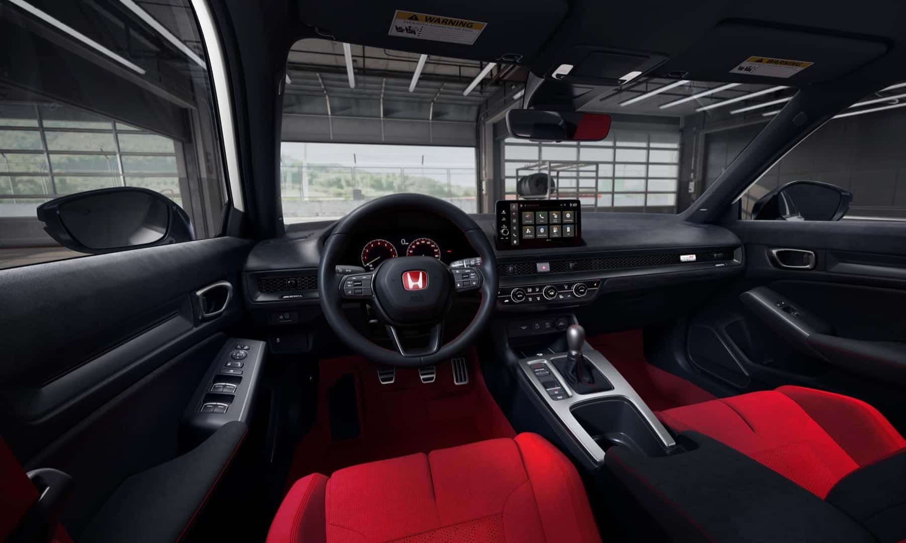 2027 Honda Civic Type R cockpit with manual shifter and digital instrument display