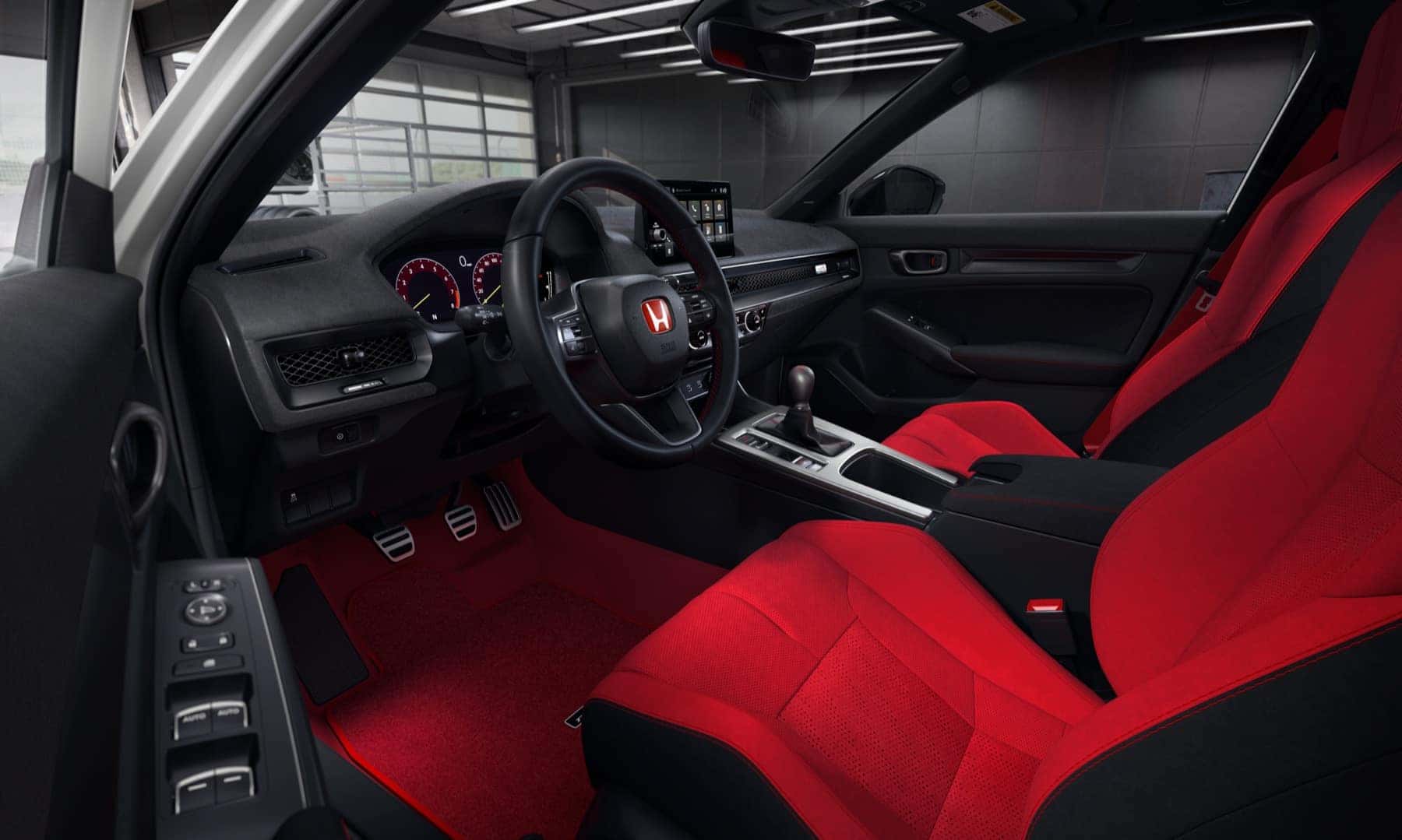 Red front sport seats in the 2027 Honda Civic Type R