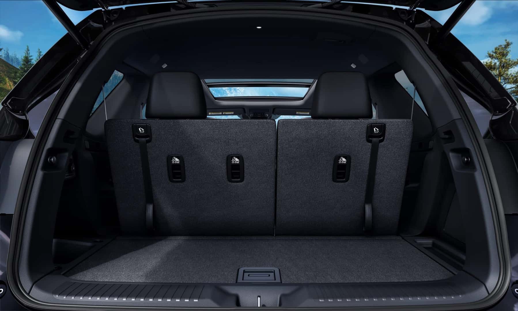 Pilot TrailSport cargo area with the third row upright