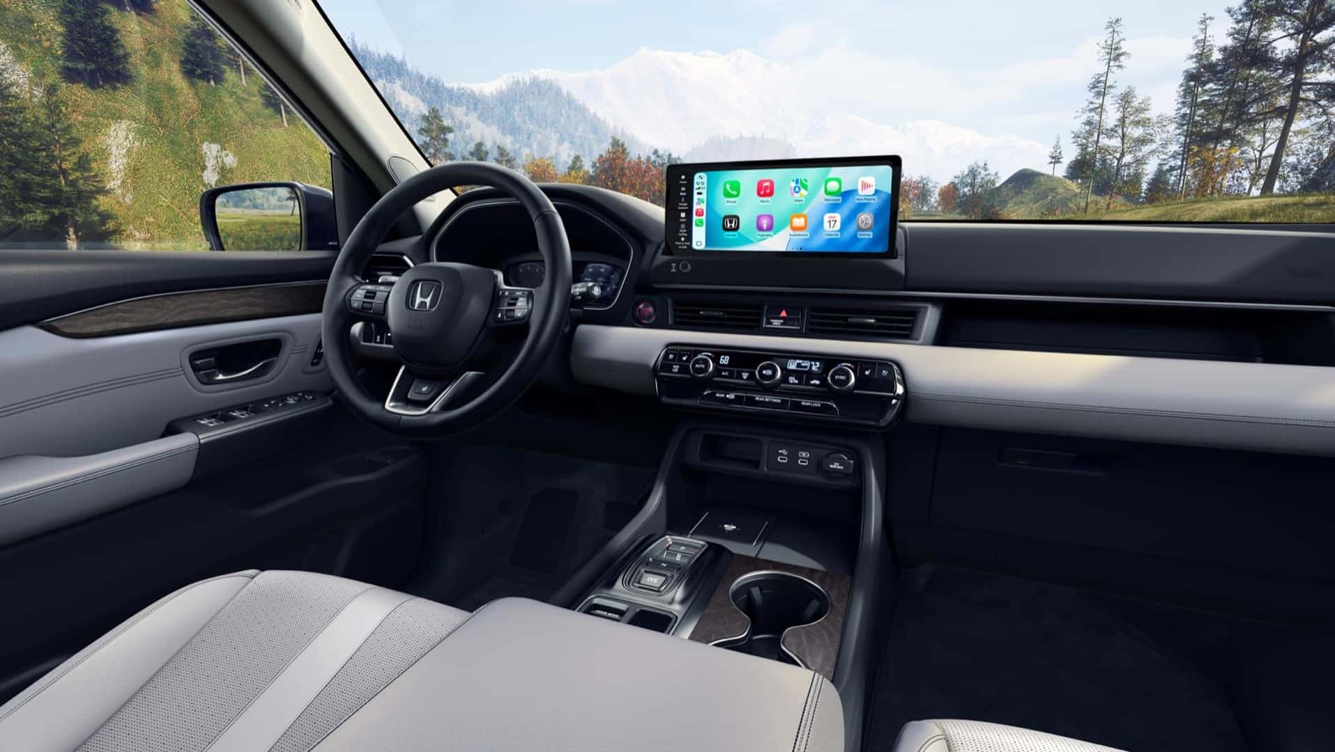 Pilot Elite center screen displaying Apple CarPlay