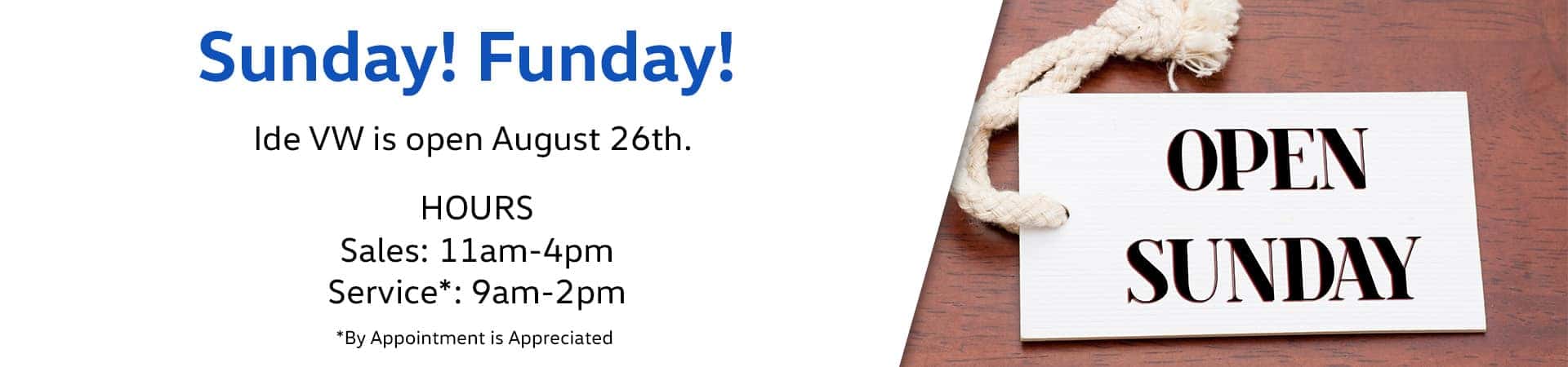 Dealerships Open On Sunday >> Vw Open On Sunday Rotator Ide Vw Of East Rochester Ide Family Of Dealerships Open On Sunday >> Vw Open On Sunday Rotator Ide Vw Of East Rochester Ide Family Of