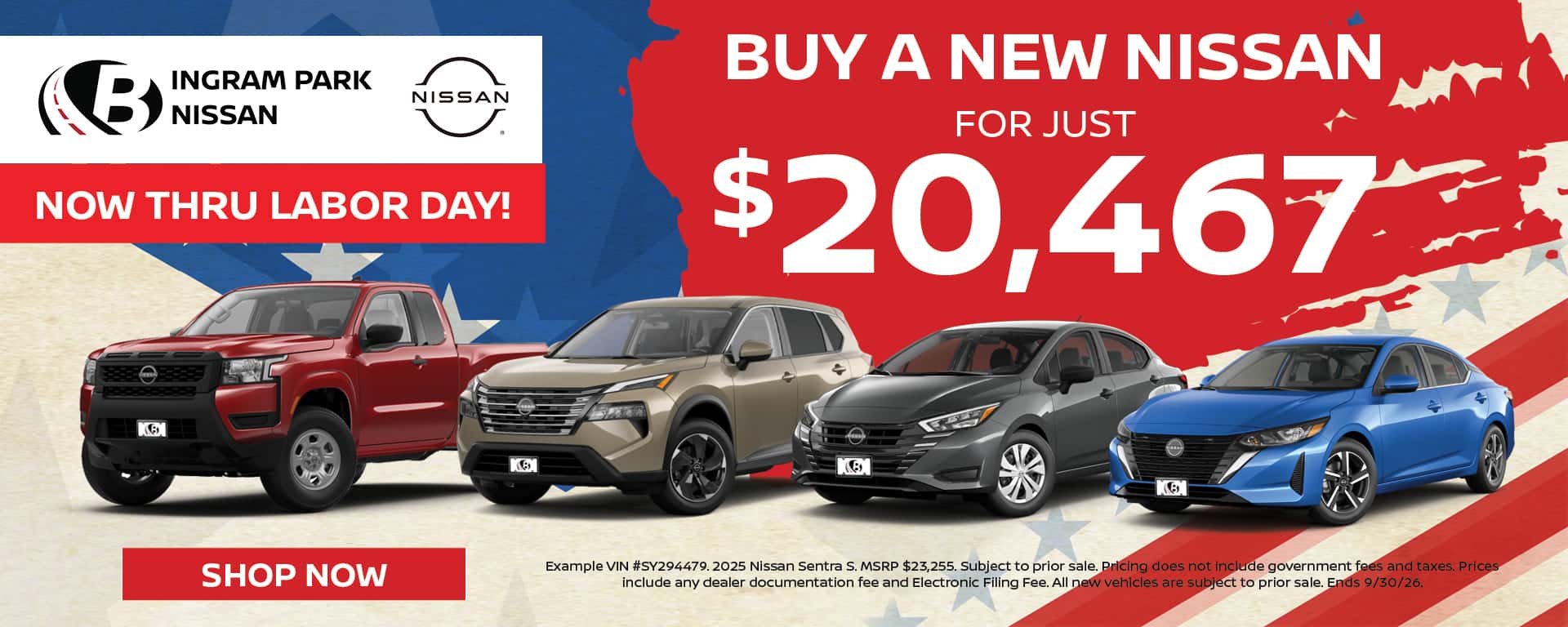 New Nissans Starting at $20,467