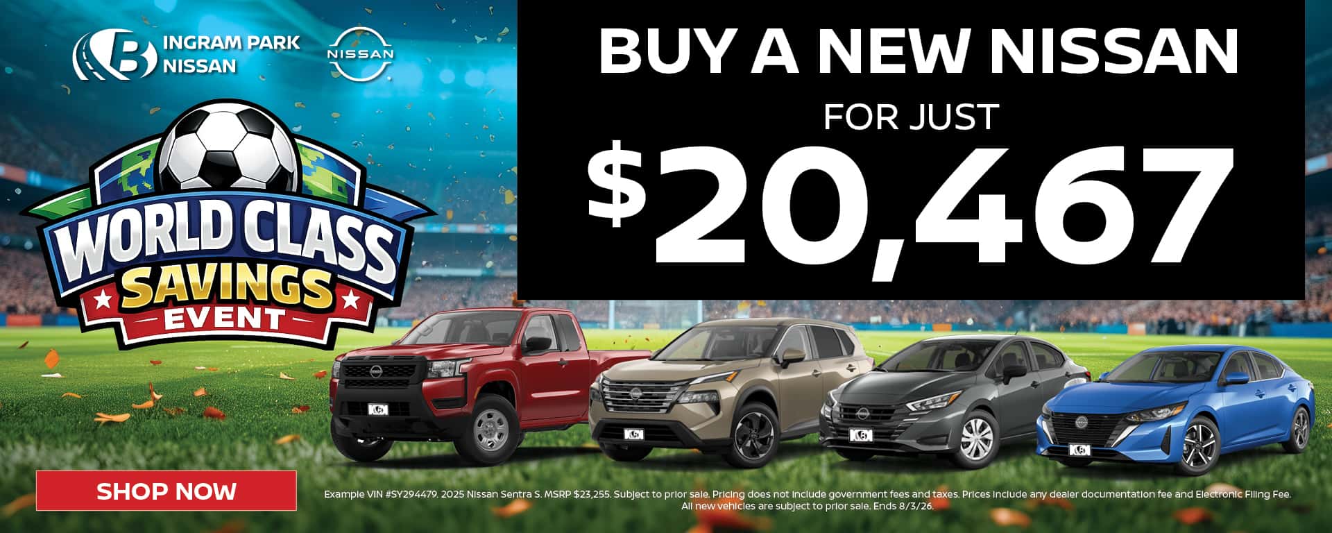 Buy a Nissan Starting at $20,467