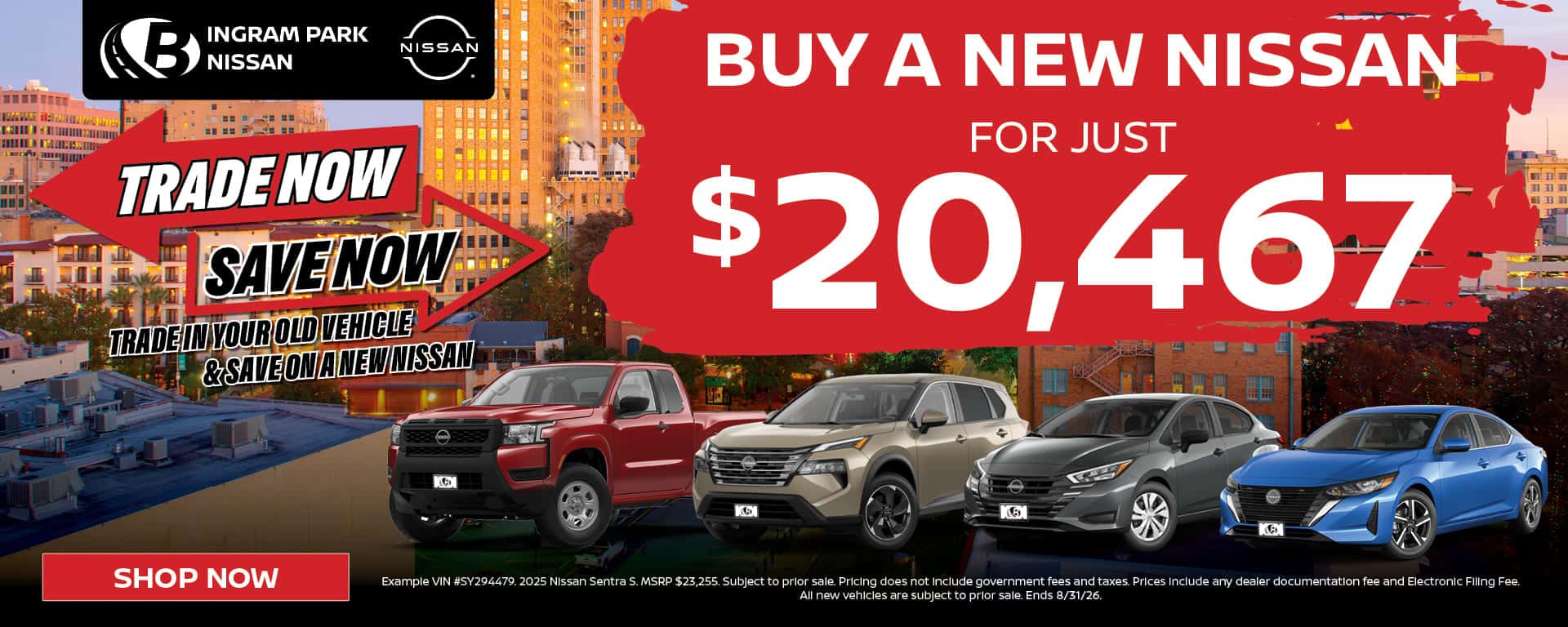 Buy a Nissan Starting at $20,467
