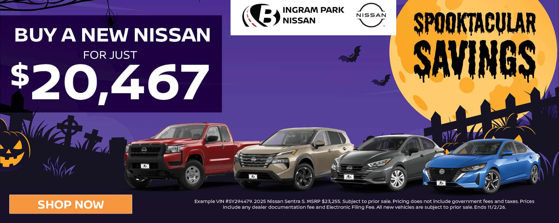 New Nissans Starting at $20,467