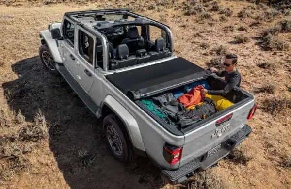Tuck away your gear with the available roll-up tonneau bed cover for a clean exterior look.