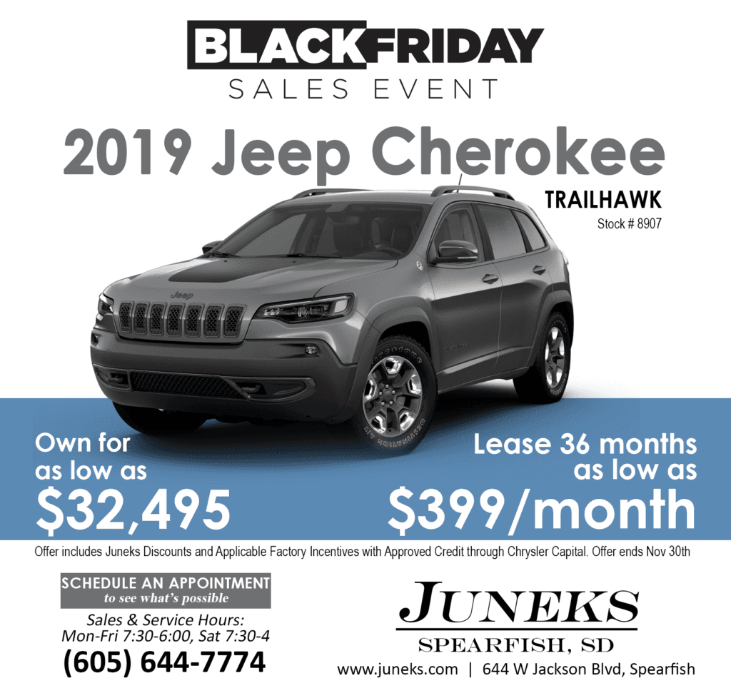 2019 Jeep Cherokee Black Friday Sale Juneks Chrysler