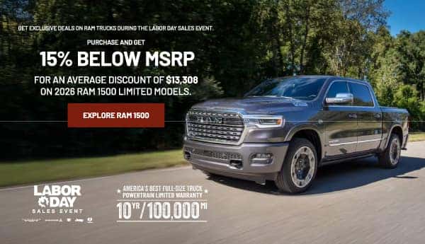 Purchase a new 2026 RAM 1500 Limited for 15% off MSRP