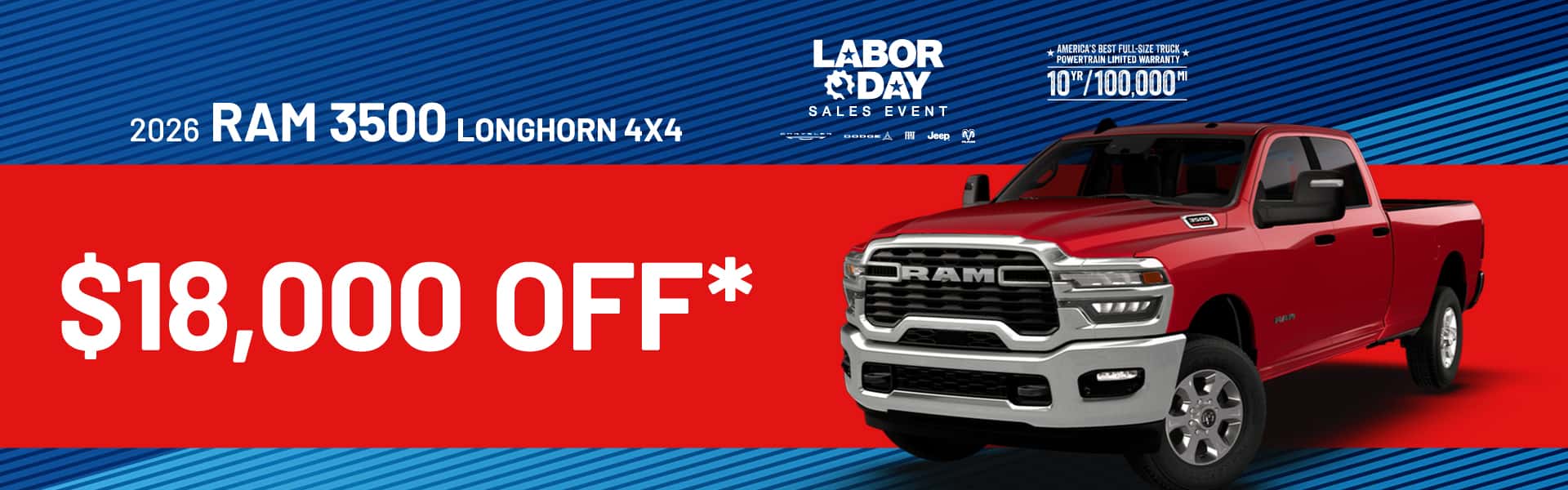 2026 RAM 3500 Longhorn 4X4 : $18,000 off!*