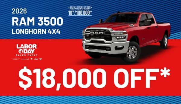 Purchase a new RAM 3500 and get $18,000 off