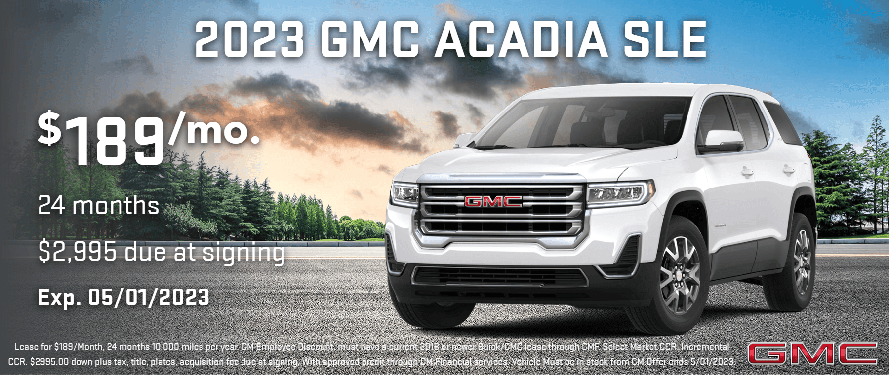 Lease The 2023 GMC Acadia SLE AWD in Highland