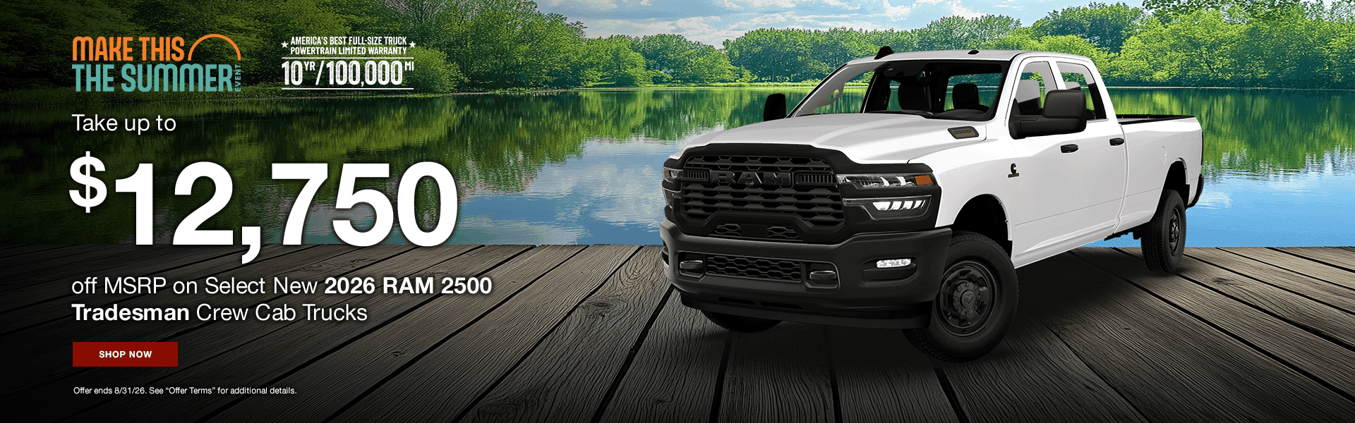 Take up to $1,2750 off MSRP on Select New 2026 RAM 2500 Tradesman Crew Cab Trucks
