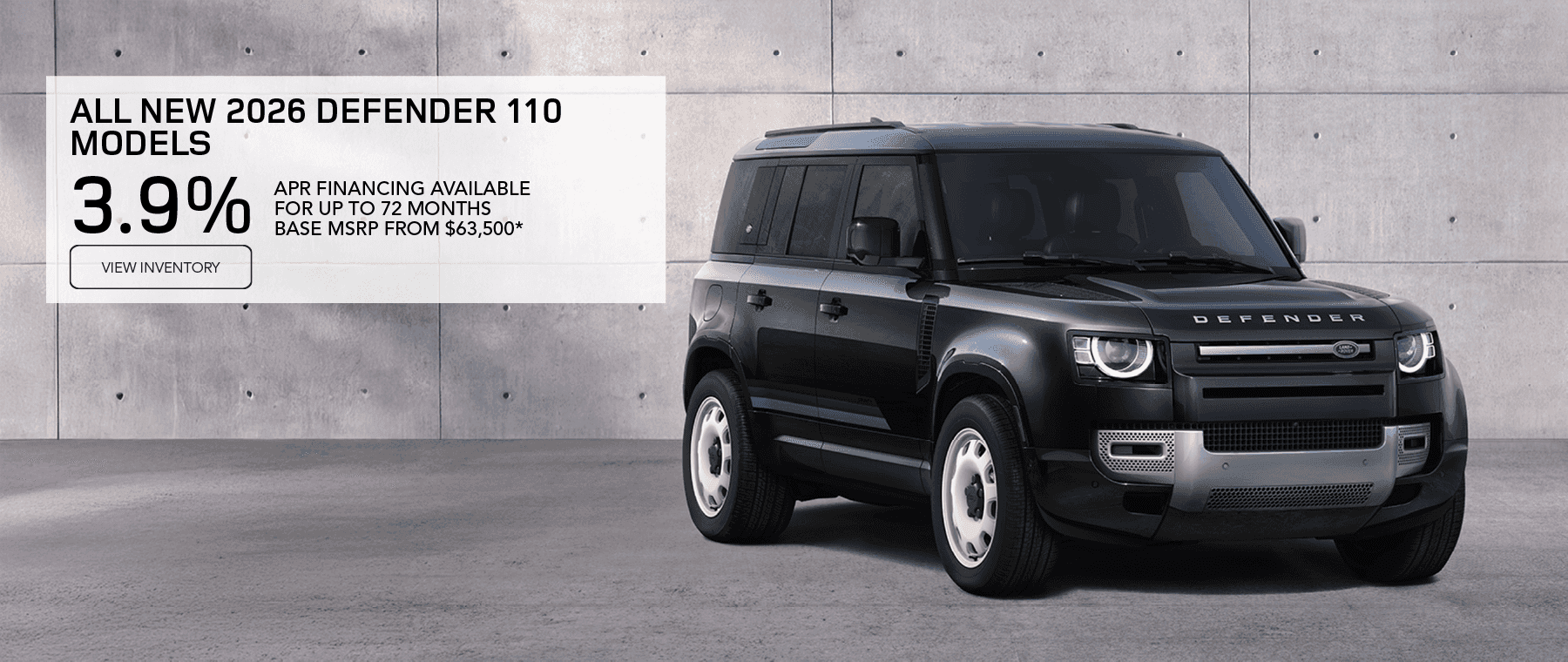 New 2026 Defender 110 APR 72 month October