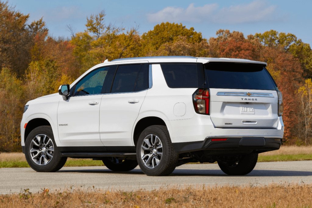 Chevrolet Tahoe Parked Rear 3/4 View in a Park
