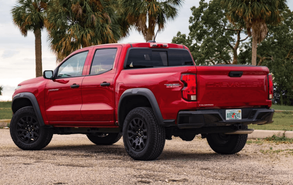 Chevrolet Colorado Trail Boss Parked Rear 3/4 View in a Park