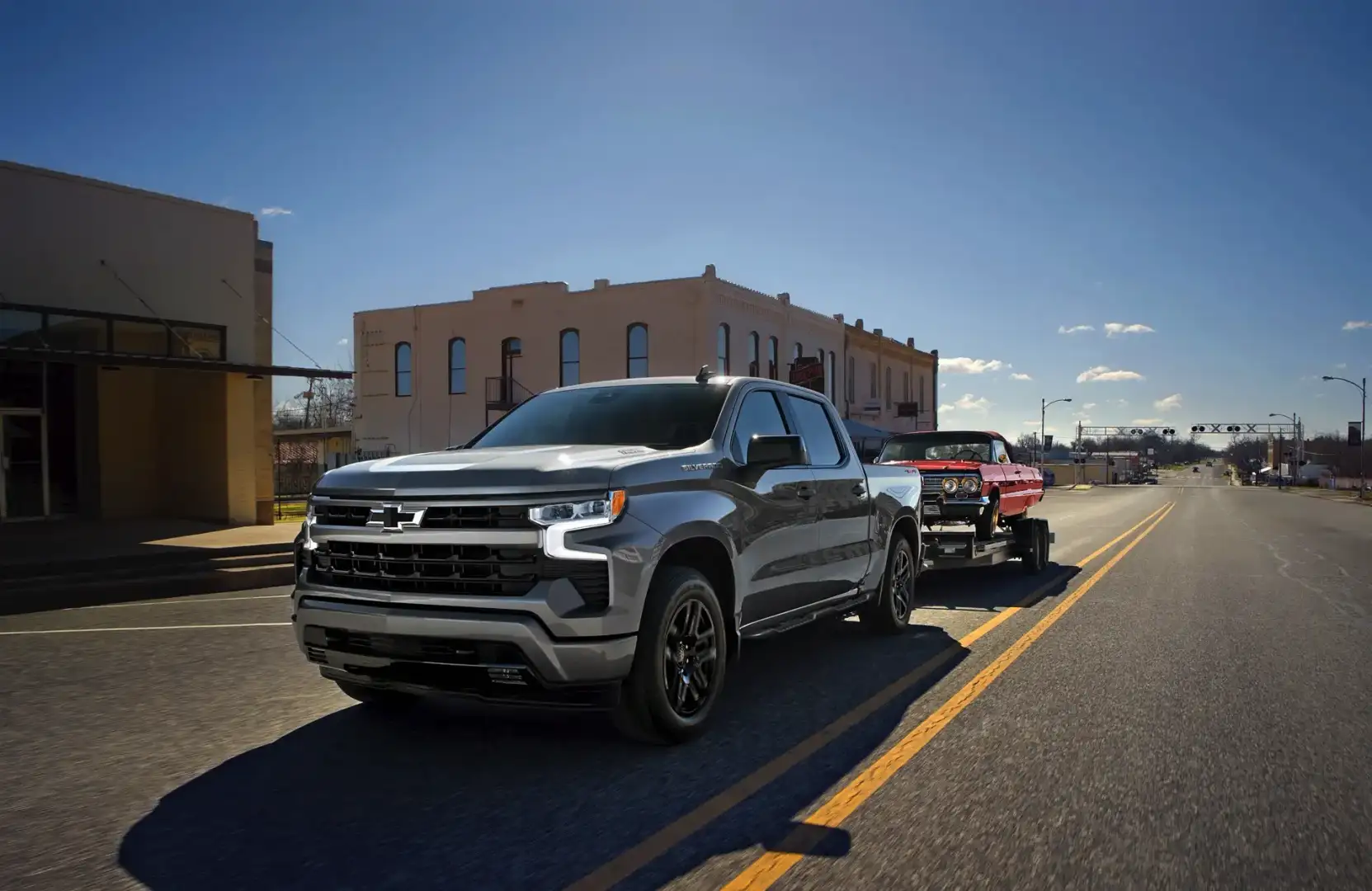 Chevrolet Silverado driving on the road