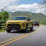 Yellow Chevrolet Trax driving on the road