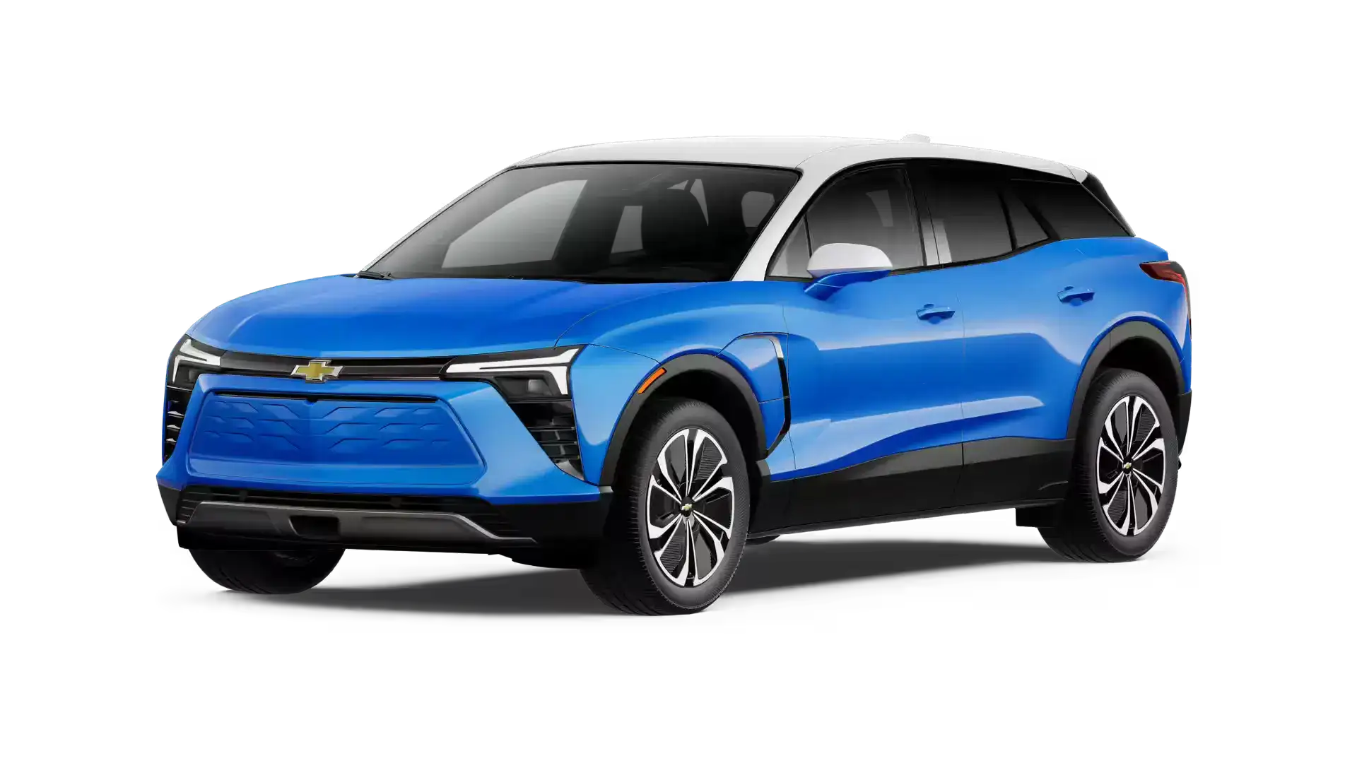 2026 Chevrolet Blazer EV Riptide Blue Metallic with Summit White painted roof
