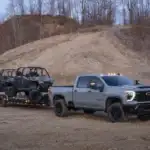 Chevrolet Silverado HD ZR2 towing an ATV