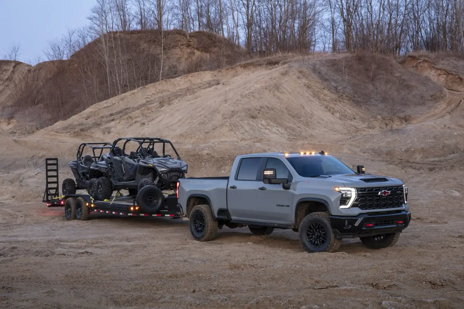 Chevrolet Silverado HD ZR2 towing an ATV 