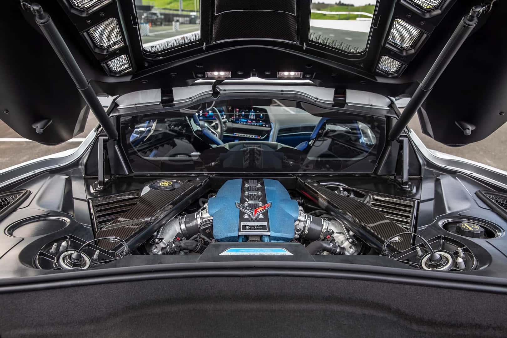 2026 Chevrolet Corvette ZRX1 Engine Under Hood at Sonoma Media Drive
