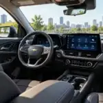 2026 Equinox interior showing the touchscreen and driver seat