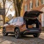 2026 Chevrolet Equinox with open liftgate loaded with antiques at Old Washington historic district in Maysville Kentucky