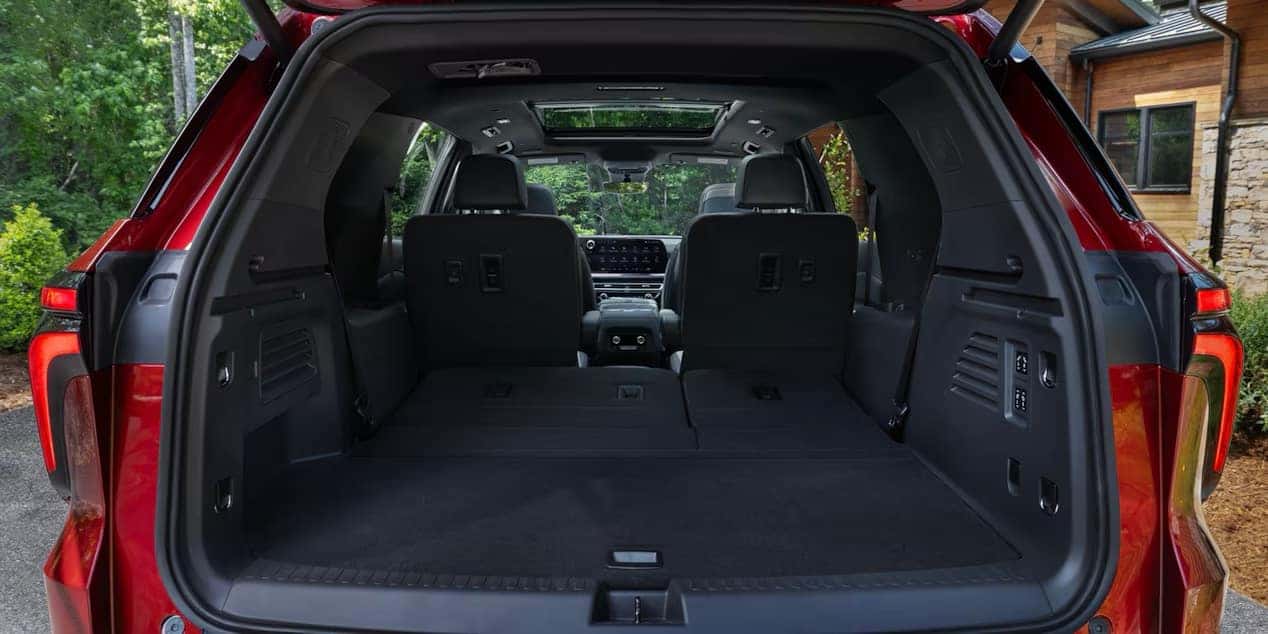 2026 Chevrolet Traverse with rear seats folded and full cargo space
