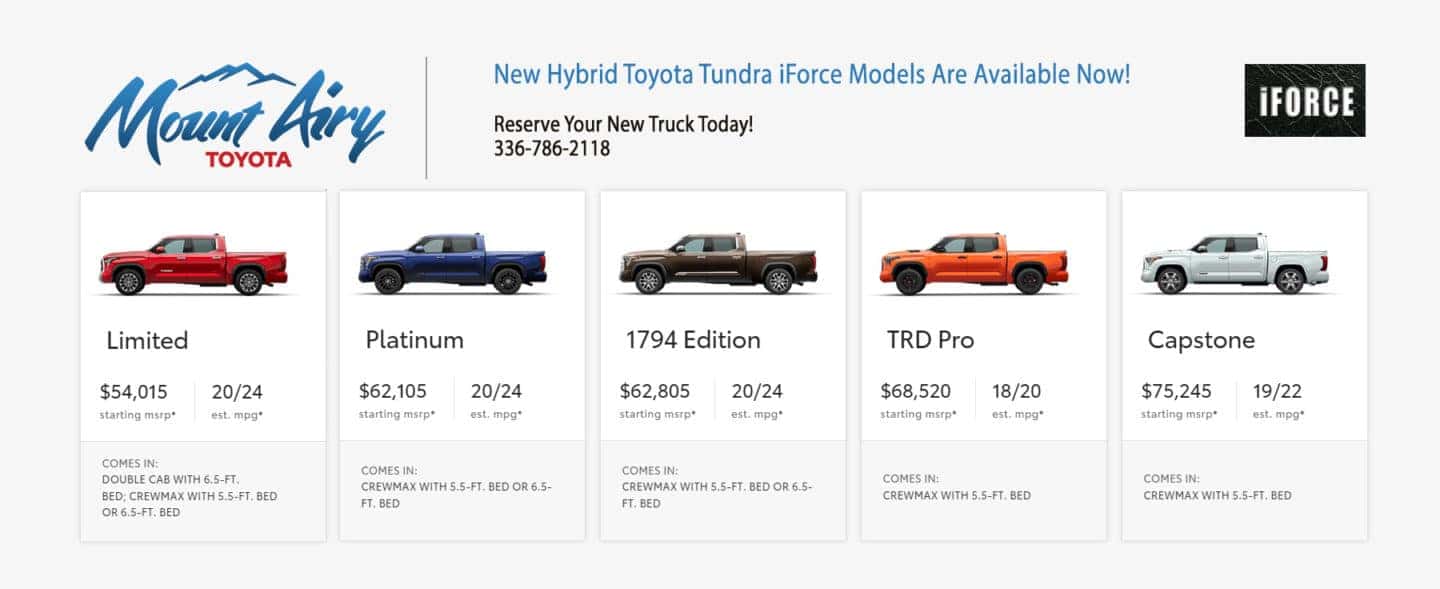 Toyota Tundra Pro iForce Hybrid Electric Truck at Mount Airy Toyota, NC