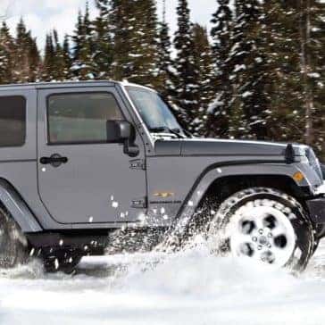 2017 Jeep Wrangler driving in snow