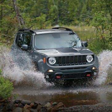 2017 Jeep Renegade off-roading through water