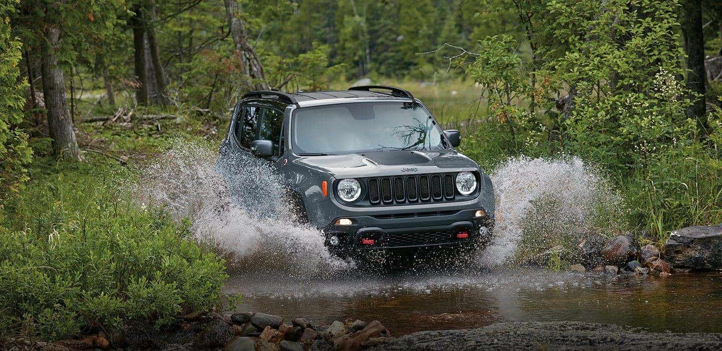 2017 Jeep Renegade off-roading through water