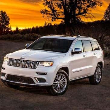 2018 Jeep Grand Cherokee Parked on Side of Road at Sunset