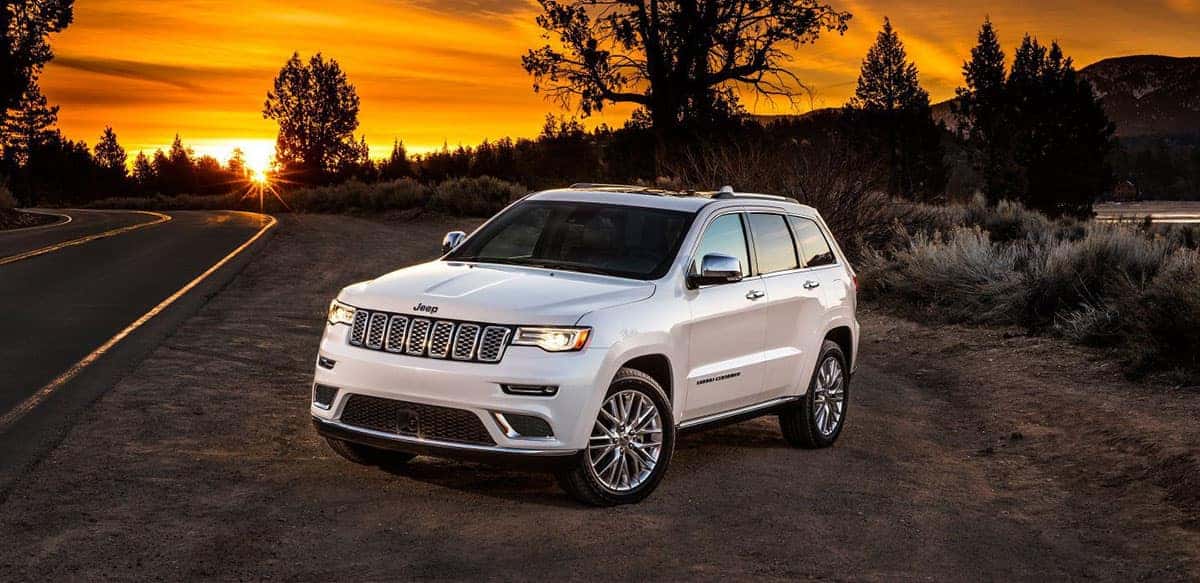 2018 Jeep Grand Cherokee Parked on Side of Road at Sunset