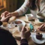 Couple on a date eating desserts