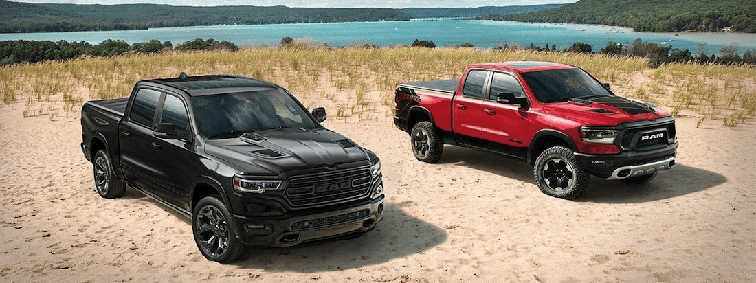 2020 RAM 1500 configurations parked next to each other on ...