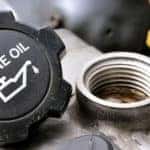 closeup of car engine ready for an oil change