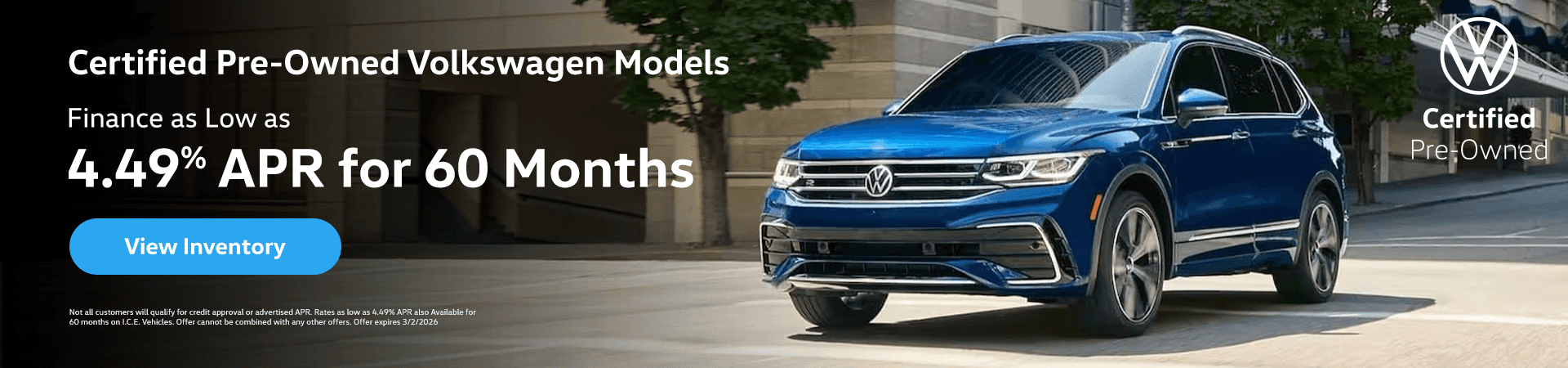 4.49% APR Financing on Volkswagen CPO Models