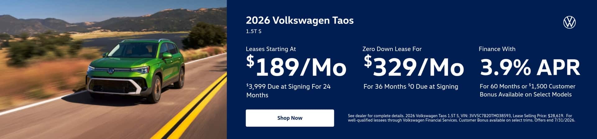 Taos Lease & Finance Specials