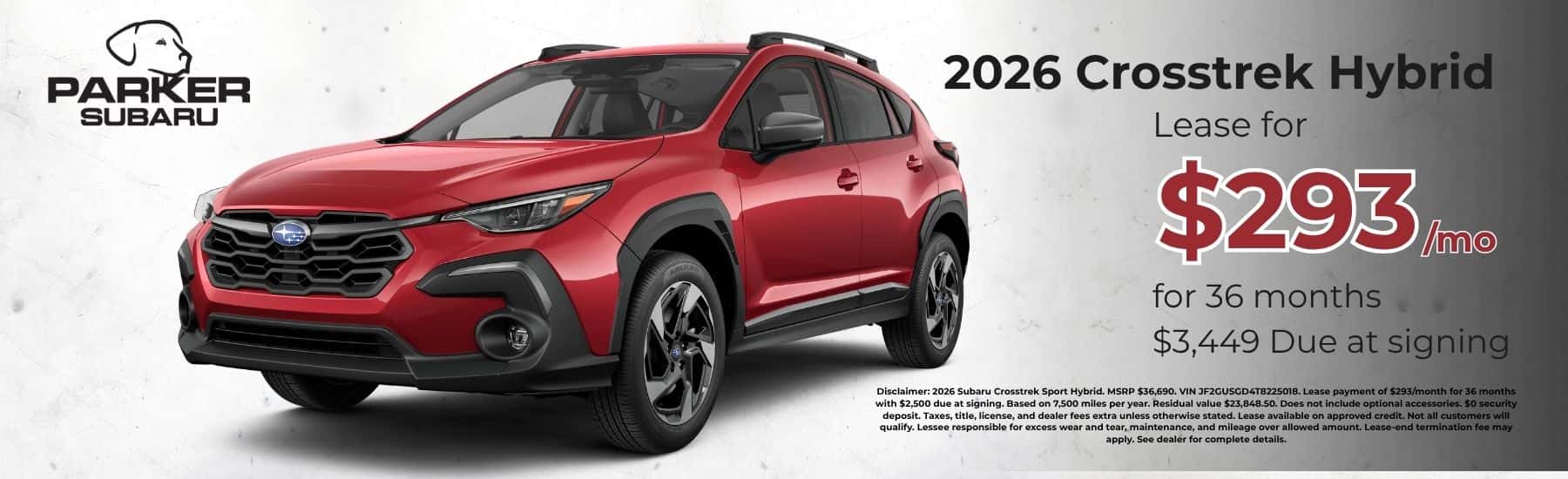 2026 Crosstrek Hybrid Lease Offer - Parker Subaru