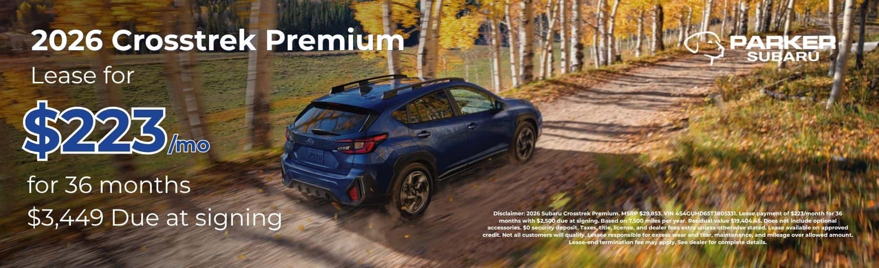 2026 Crosstrek Lease Offer - Parker Subaru