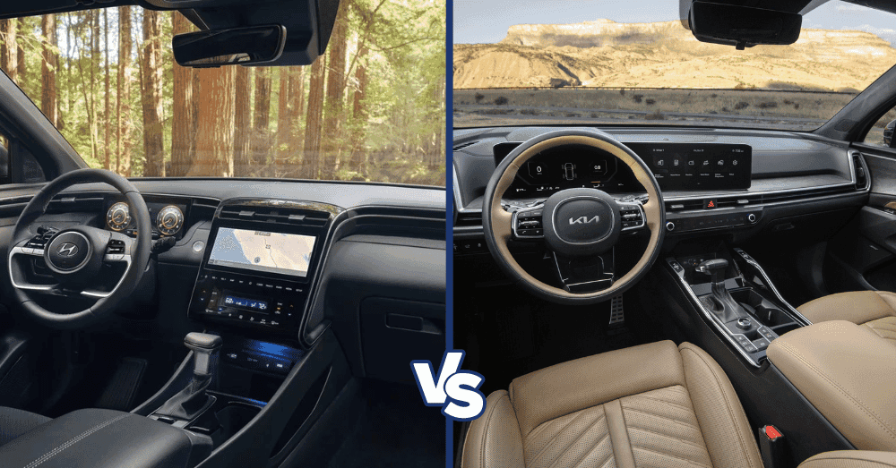 2024 Hyundai Santa Cruz vs. Kia Sorento - interior comparison