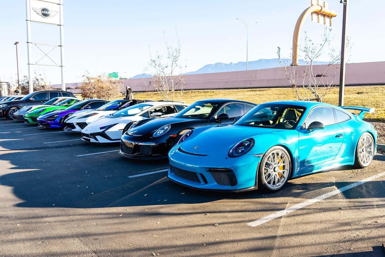 Cars and Coffee event at Sandia BMW