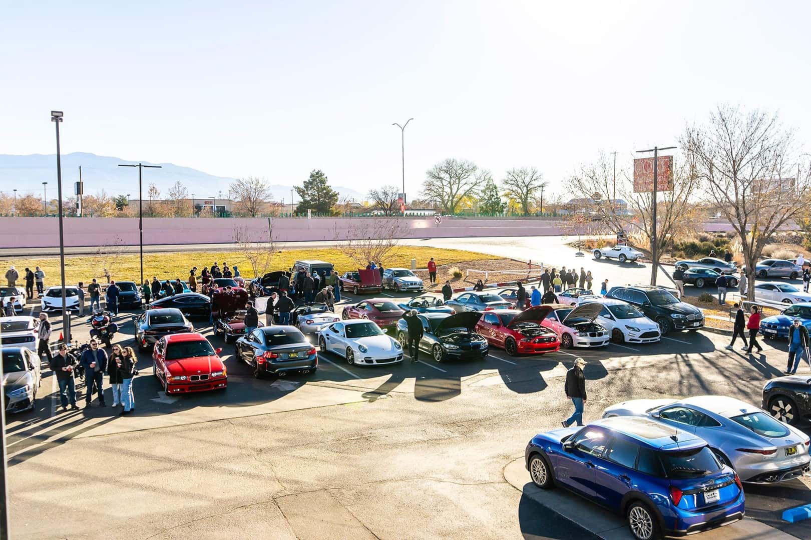 Cars and Coffee event at Sandia BMW