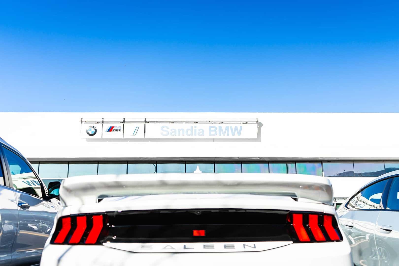 Cars and Coffee event at Sandia BMW