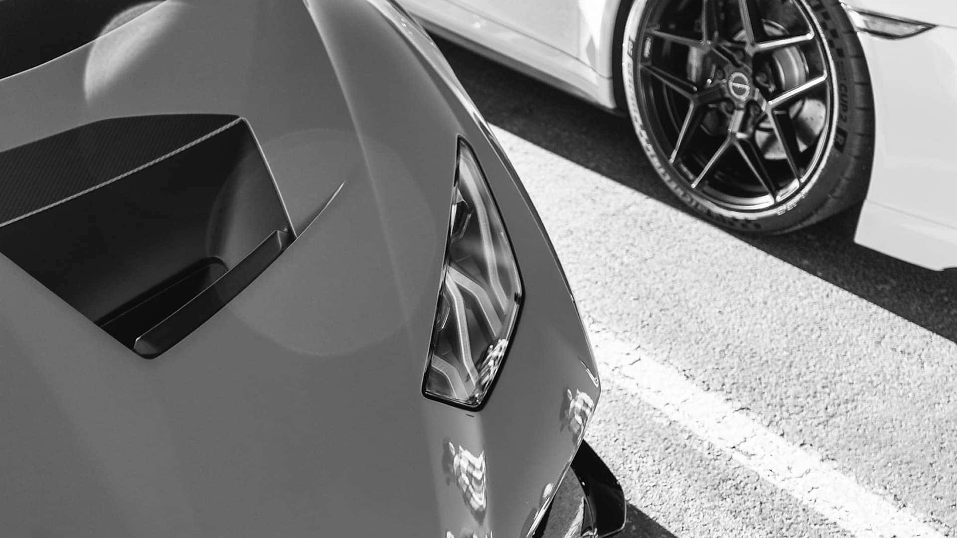 close up headlight